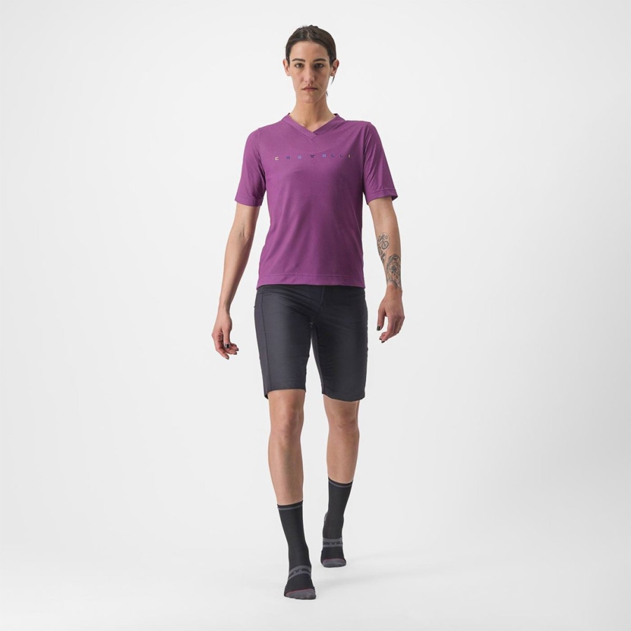 Castelli TRAIL TECH 2 W TEE Jersey Dame Lilla | 059634FRE