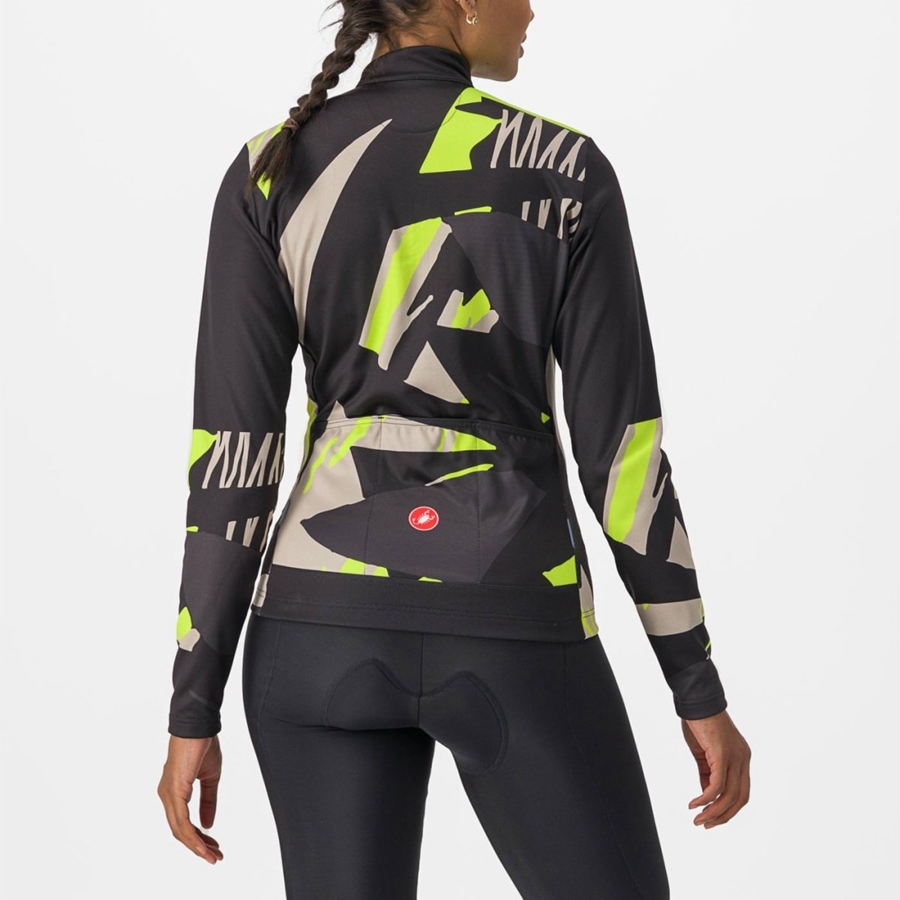 Castelli TROPICALE LS Jersey Dame Svarte | 572486ESN