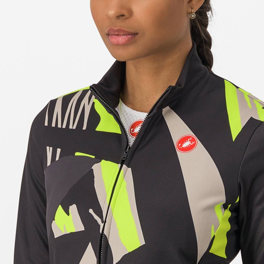 Castelli TROPICALE LS Jersey Dame Svarte | 572486ESN