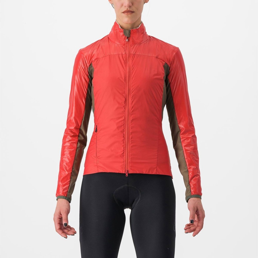 Castelli UNLIMITED 2 W PUFFY Jakker Dame Rød Sølv Grå | 862193TRS