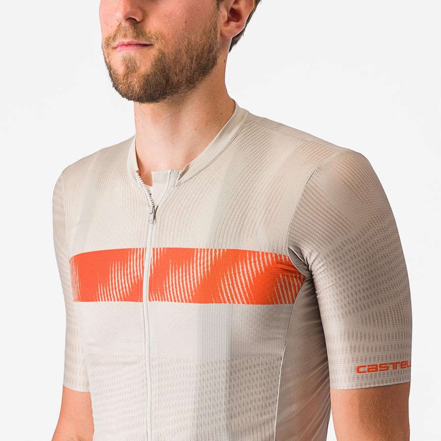 Castelli UNLIMITED ENDURANCE Jersey Herre Sølv Oransje Rød | 604721NGB