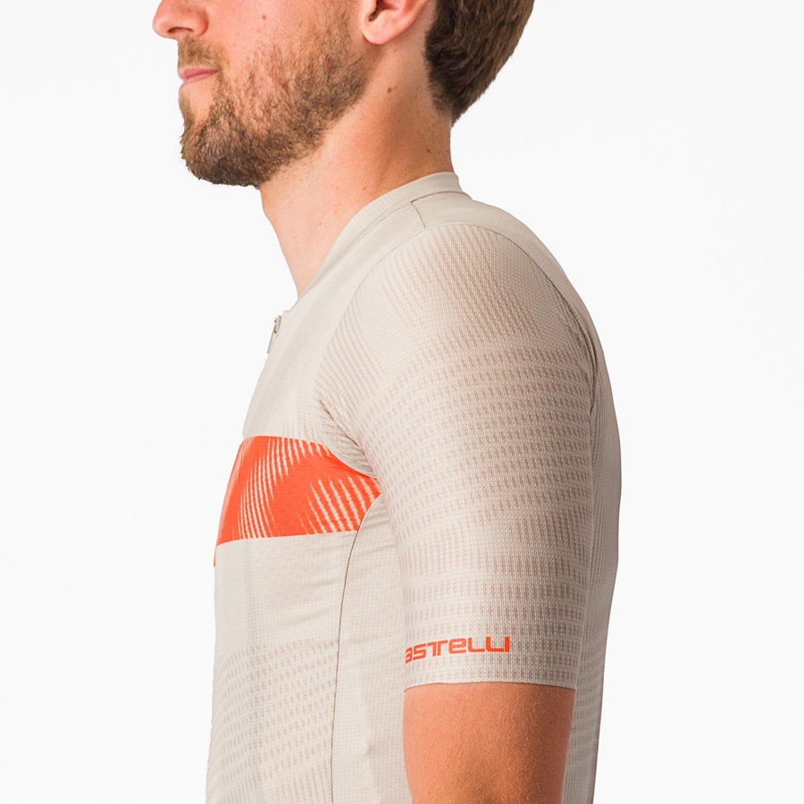 Castelli UNLIMITED ENDURANCE Jersey Herre Sølv Oransje Rød | 604721NGB