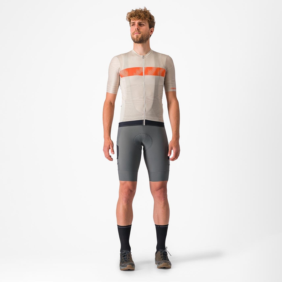 Castelli UNLIMITED ENDURANCE Jersey Herre Sølv Oransje Rød | 604721NGB