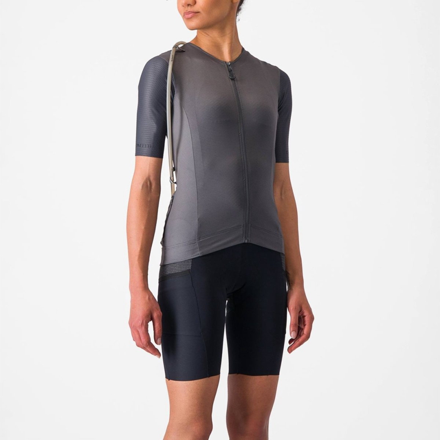 Castelli UNLIMITED PRO W Jersey Dame Mørke Grå | 759683TIH