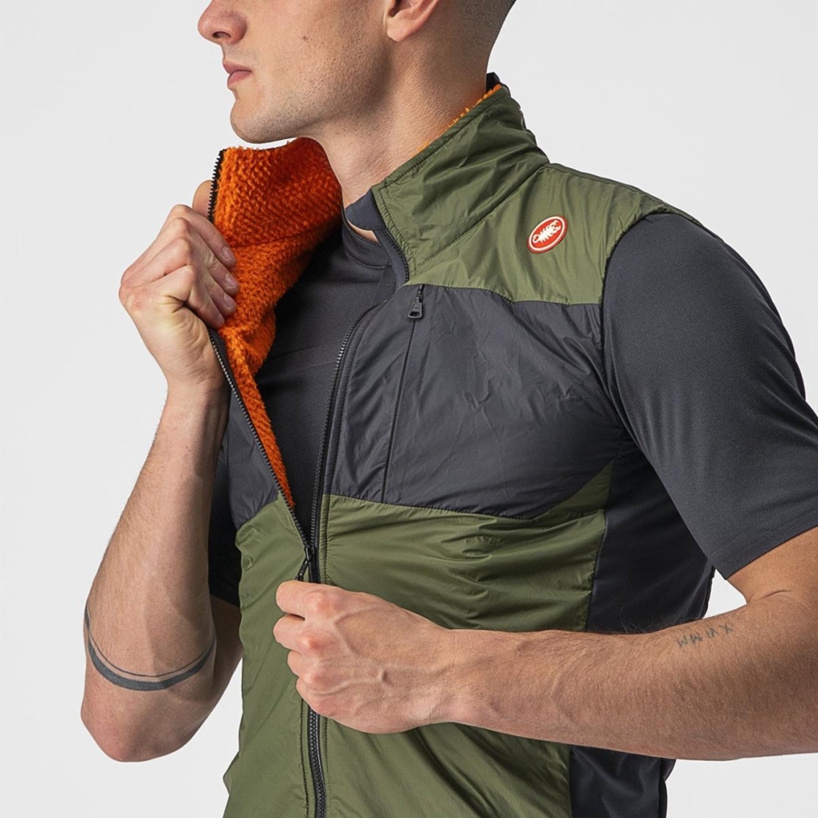 Castelli UNLIMITED PUFFY Vest Herre Lyse Grønn Mørke Grå | 274158WVB