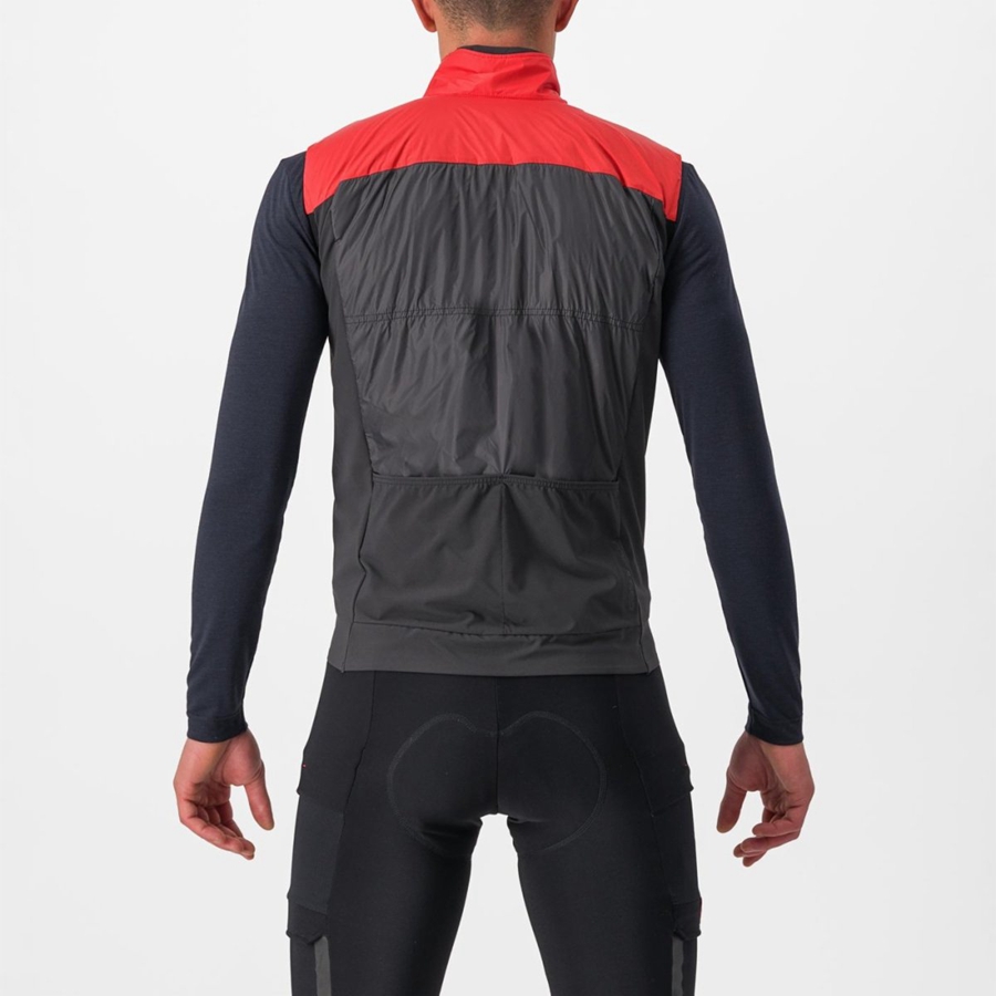 Castelli UNLIMITED PUFFY Vest Herre Rød Mørke Grå | 920864RPT