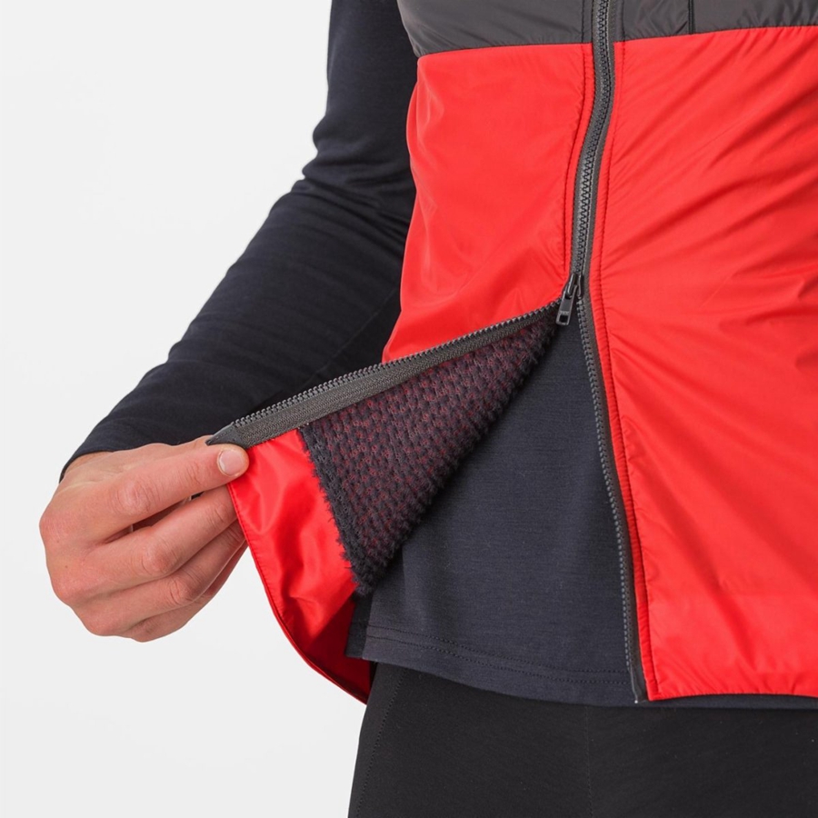 Castelli UNLIMITED PUFFY Vest Herre Rød Mørke Grå | 920864RPT