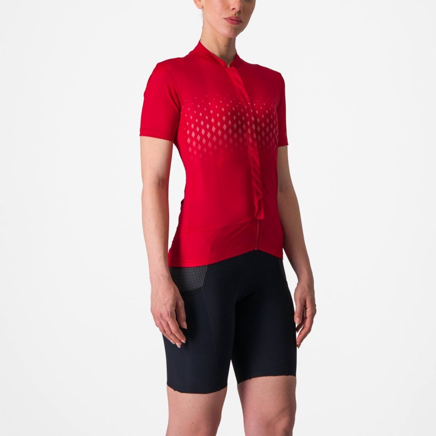 Castelli UNLIMITED SENTIERO 3 Jersey Dame Rød Rød | 748562GWP