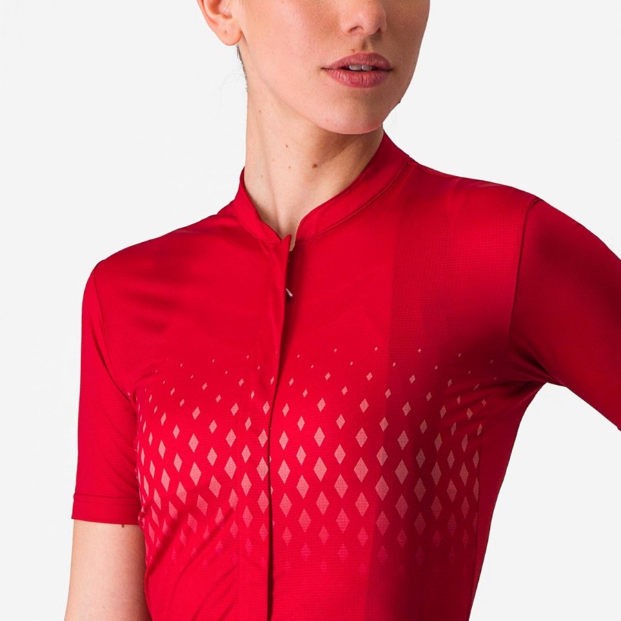 Castelli UNLIMITED SENTIERO 3 Jersey Dame Rød Rød | 748562GWP