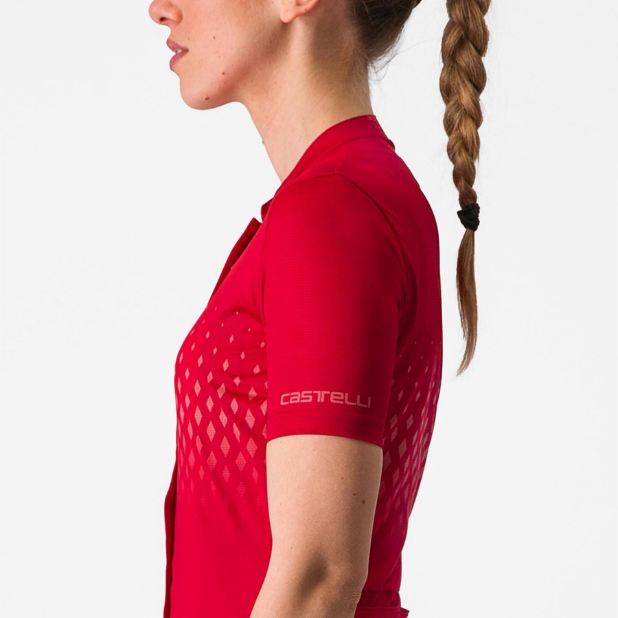 Castelli UNLIMITED SENTIERO 3 Jersey Dame Rød Rød | 748562GWP