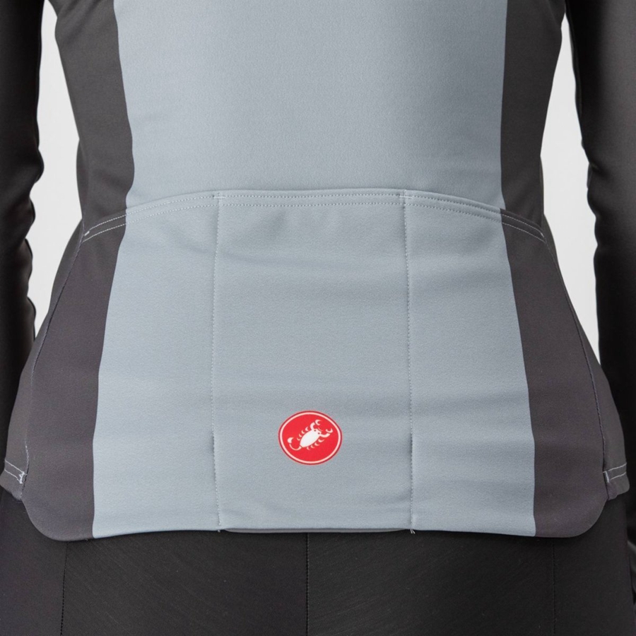 Castelli UNLIMITED W THERMAL Jersey Dame Svarte Grå | 632508MKL