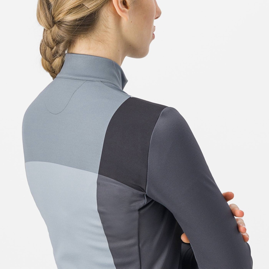 Castelli UNLIMITED W THERMAL Jersey Dame Svarte Grå | 632508MKL