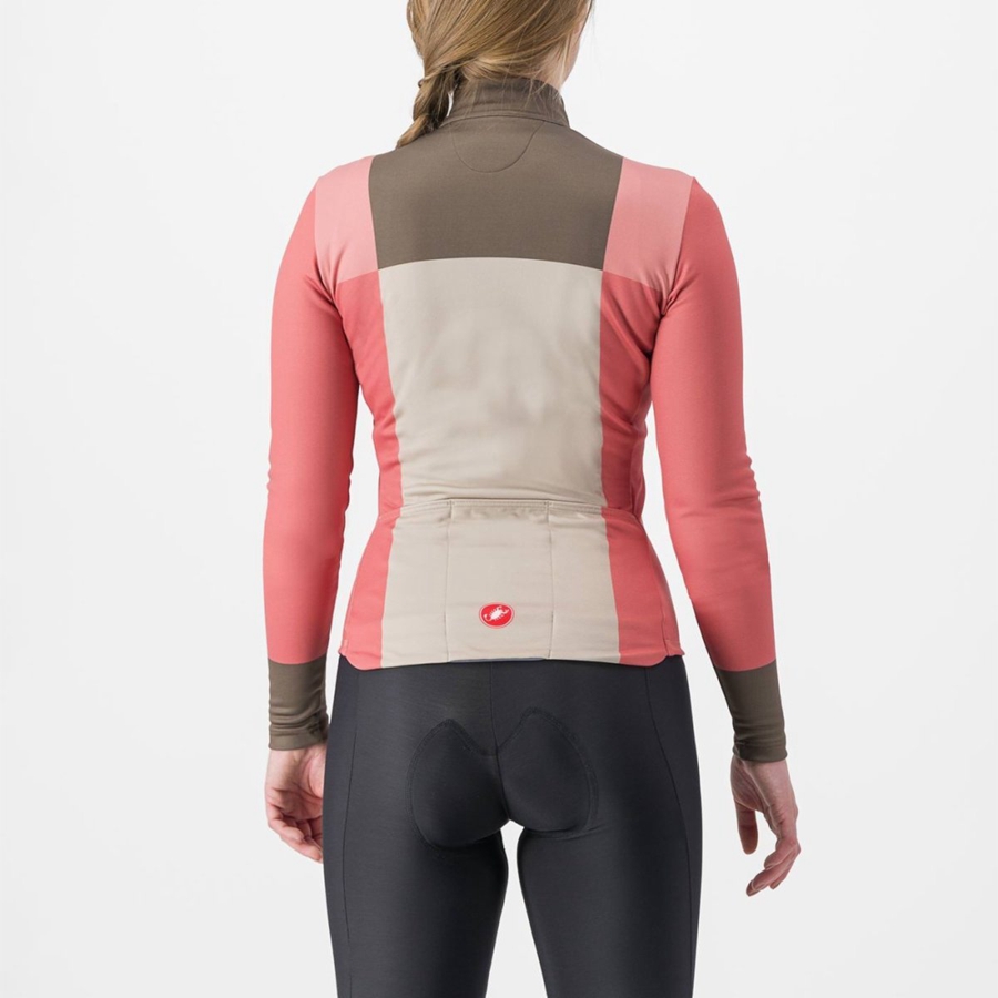 Castelli UNLIMITED W THERMAL Jersey Dame Rød | 803672FLH