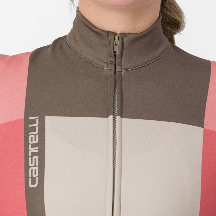 Castelli UNLIMITED W THERMAL Jersey Dame Rød | 803672FLH