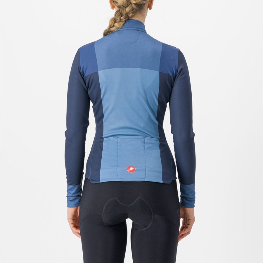 Castelli UNLIMITED W THERMAL Jersey Dame Blå Blå | 982354SFC