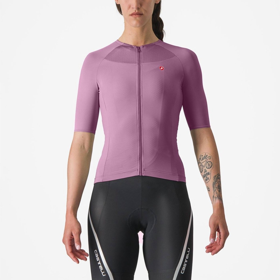 Castelli VELOCISSIMA 2 Jersey Dame Dyp Lilla Svarte | 054872ZAK