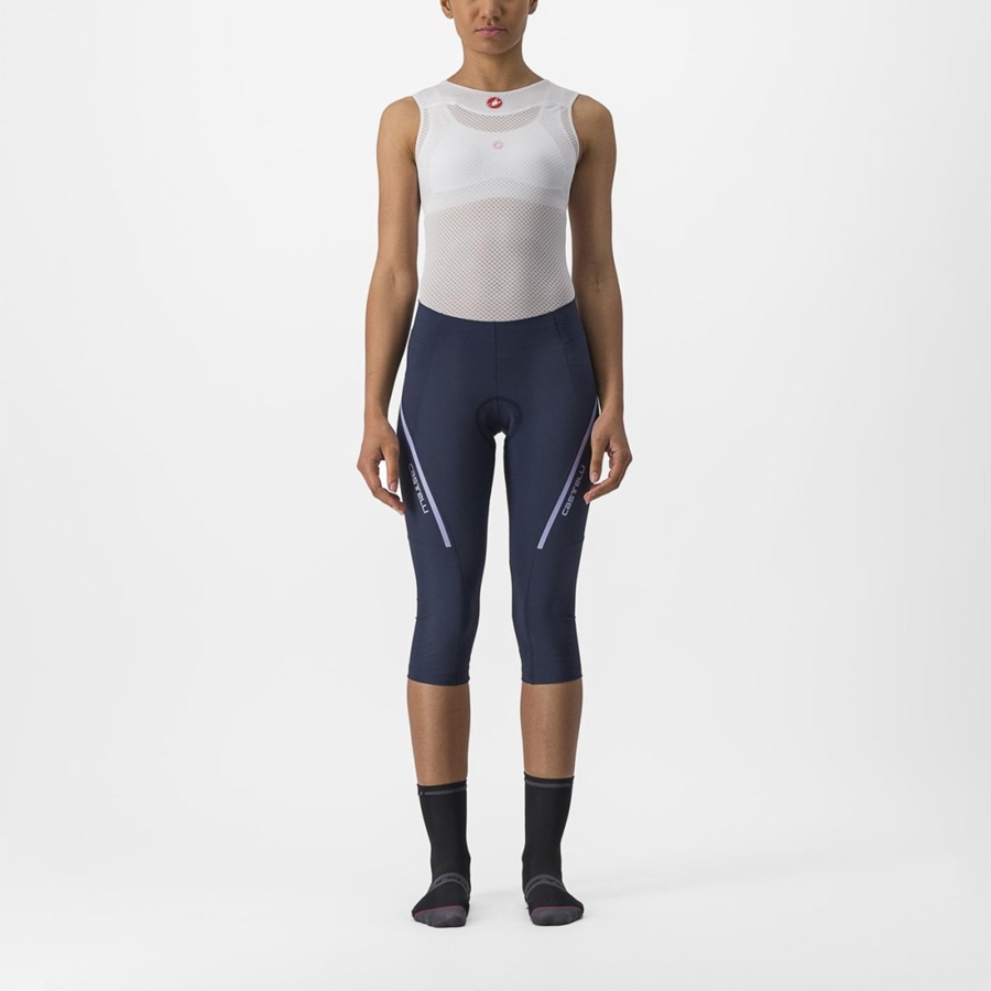 Castelli VELOCISSIMA 3 KNICKER Leggings Dame Blå Lilla Hvite | 745068EWA