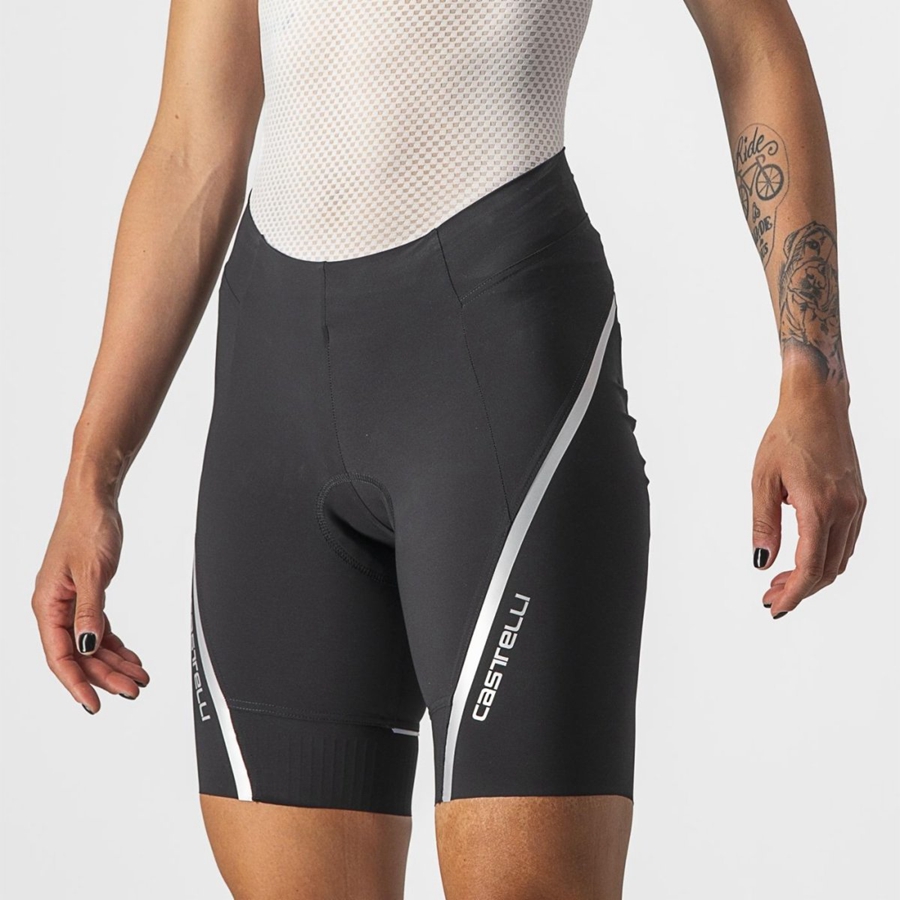 Castelli VELOCISSIMA 3 Shorts Dame Svarte Sølv | 271356TOM