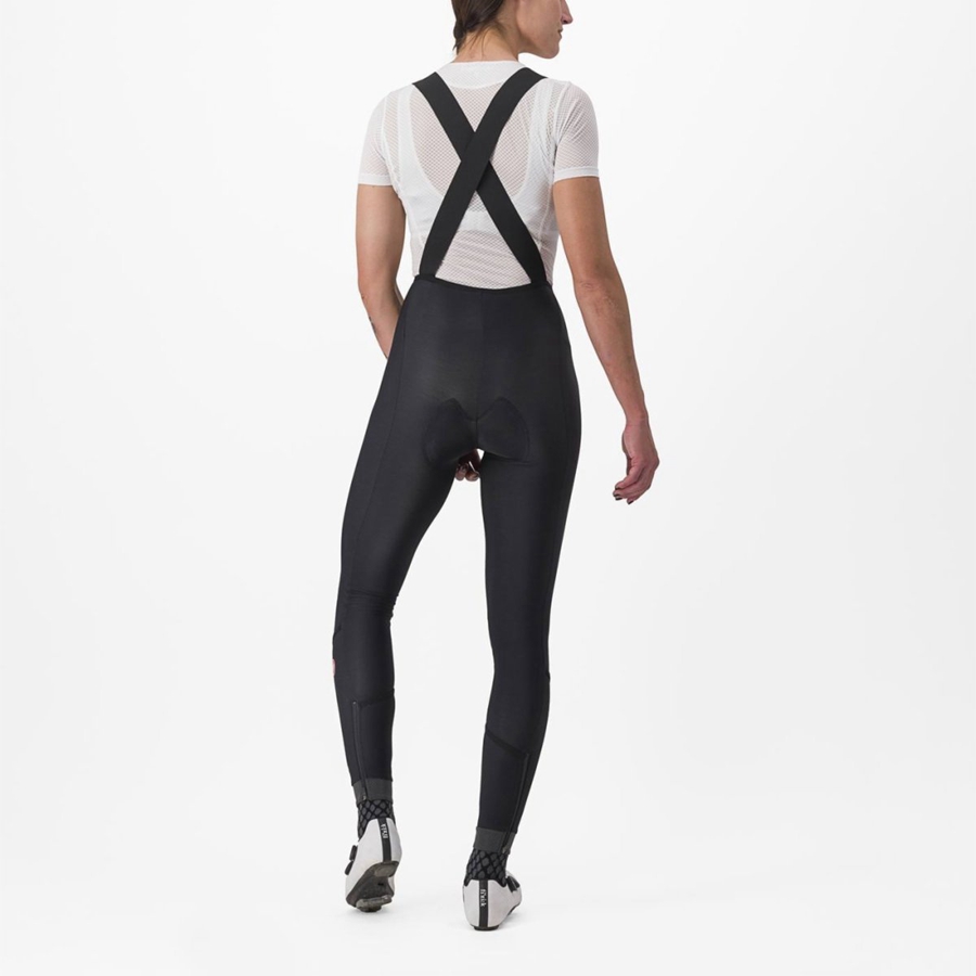 Castelli VELOCISSIMA DT Tights Med Smekke Dame Svarte Svarte | 409158ZOV