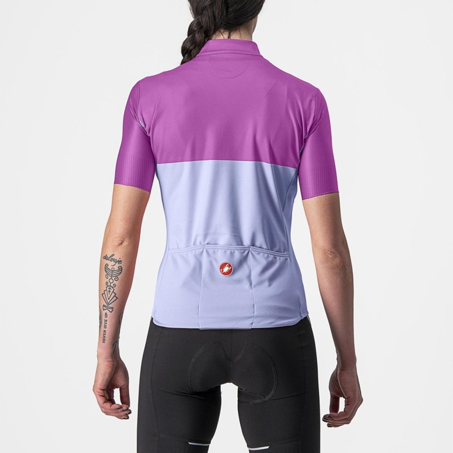 Castelli VELOCISSIMA Jersey Dame Lilla Hvite | 306289LQP