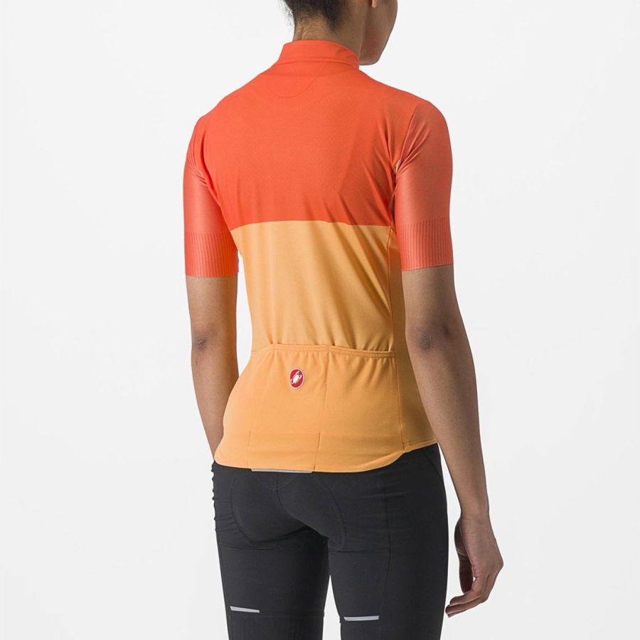 Castelli VELOCISSIMA Jersey Dame Oransje Dyp Rød | 763849UDI