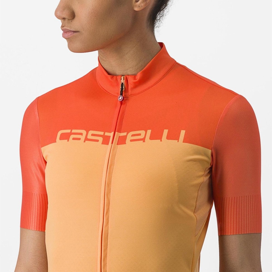 Castelli VELOCISSIMA Jersey Dame Oransje Dyp Rød | 763849UDI