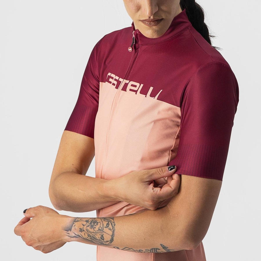 Castelli VELOCISSIMA Jersey Dame Rosa Burgunder | 241508VZX