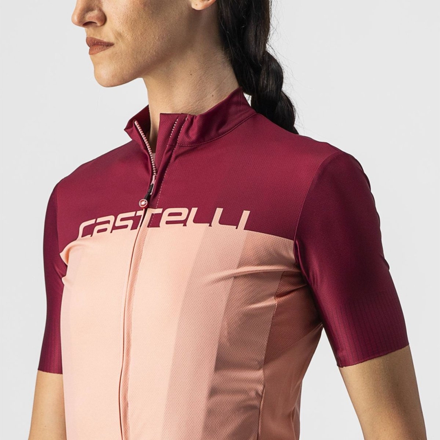 Castelli VELOCISSIMA Jersey Dame Rosa Burgunder | 241508VZX