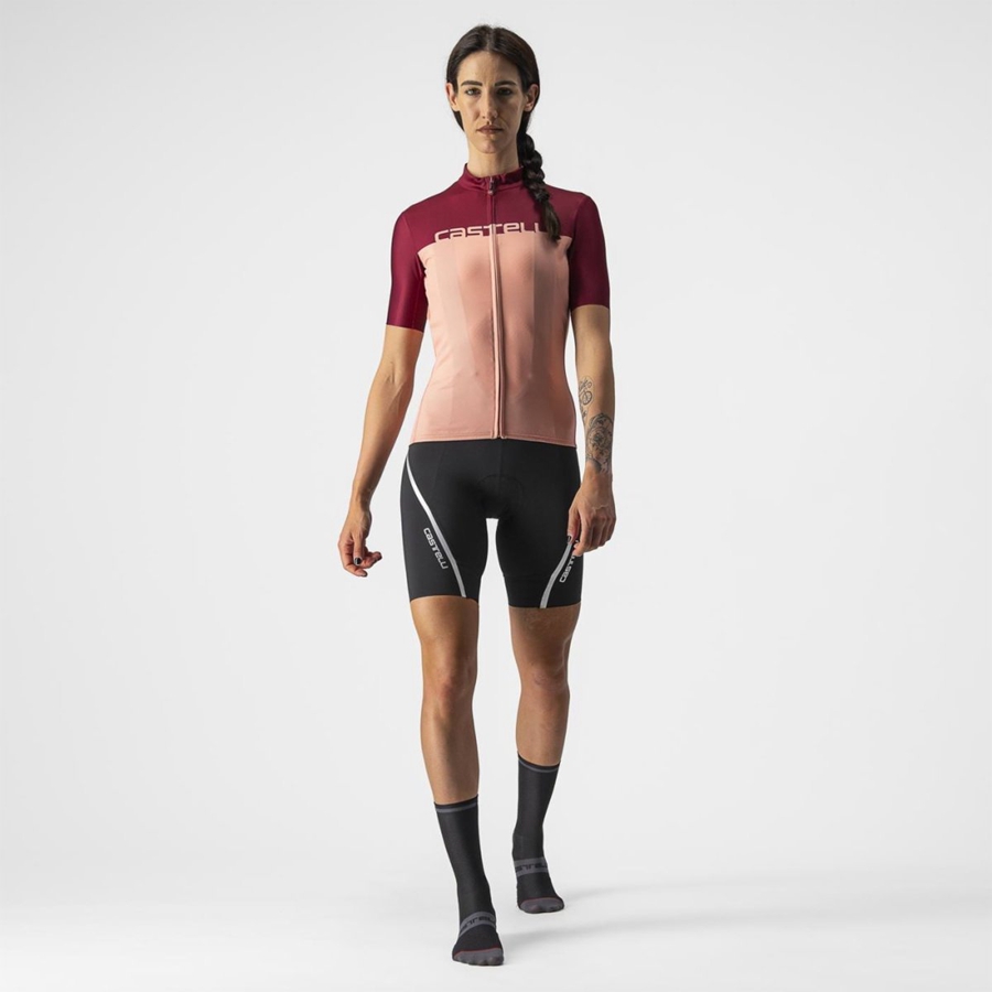 Castelli VELOCISSIMA Jersey Dame Rosa Burgunder | 241508VZX