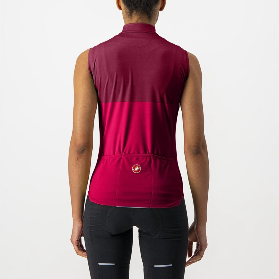 Castelli VELOCISSIMA SLEEVELESS Jersey Dame Rød Burgunder | 416527AJV