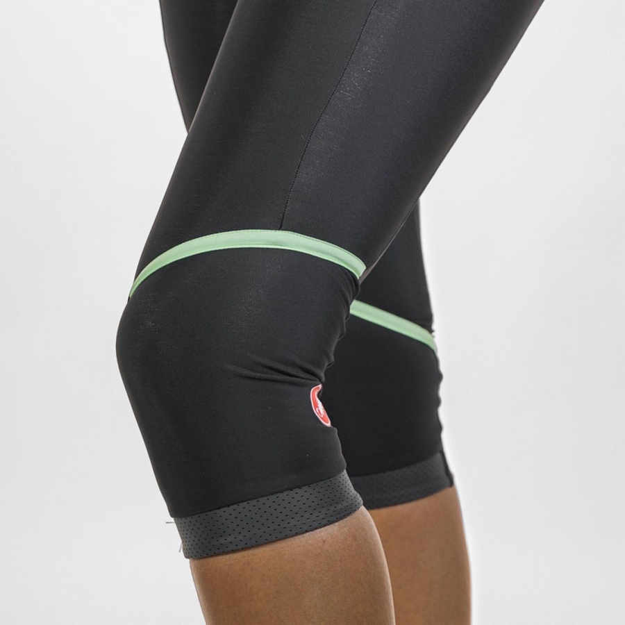 Castelli VELOCISSIMA THERMAL KNICKER Leggings Dame Svarte Mint Svarte | 683049SMN