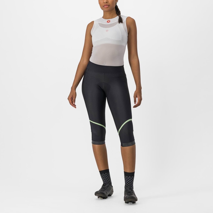 Castelli VELOCISSIMA THERMAL KNICKER Leggings Dame Svarte Mint Svarte | 683049SMN