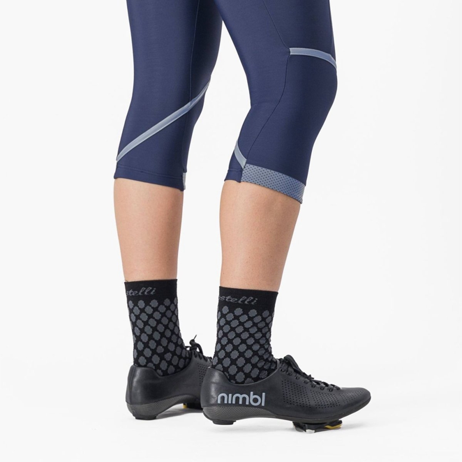 Castelli VELOCISSIMA THERMAL KNICKER Leggings Dame Blå Sølv | 210374UNR