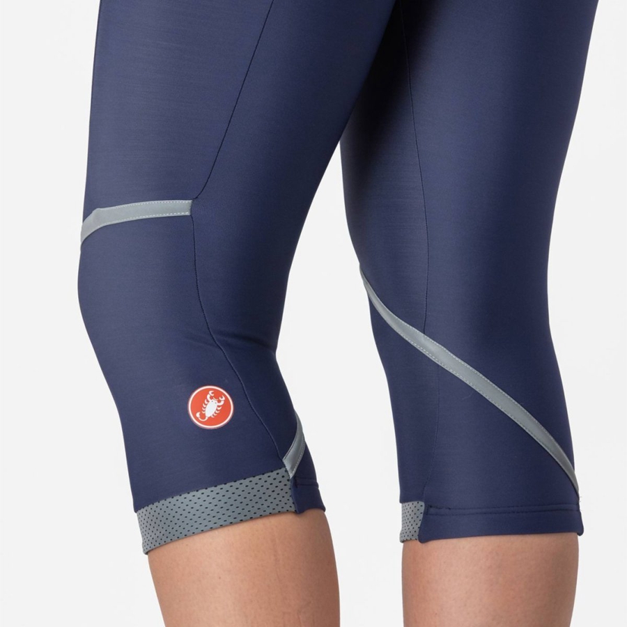 Castelli VELOCISSIMA THERMAL KNICKER Leggings Dame Blå Sølv | 210374UNR