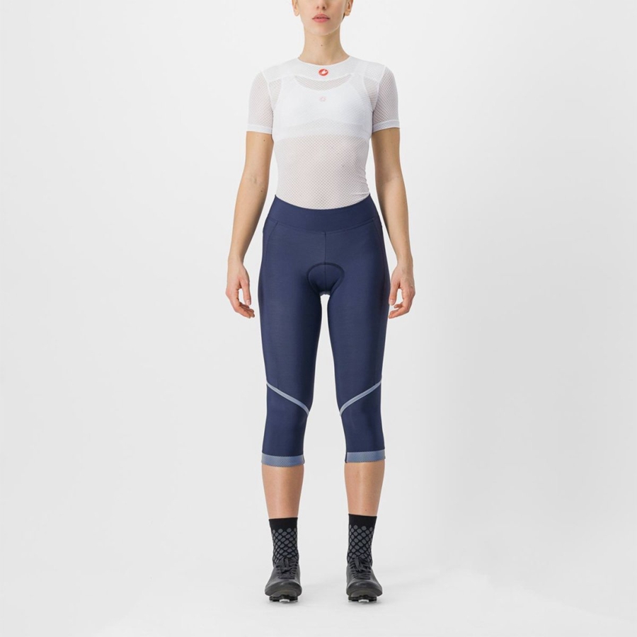 Castelli VELOCISSIMA THERMAL KNICKER Leggings Dame Blå Sølv | 210374UNR