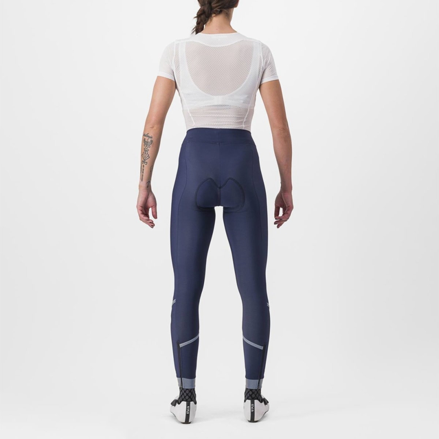 Castelli VELOCISSIMA THERMAL Leggings Dame Blå Sølv | 230175LMN