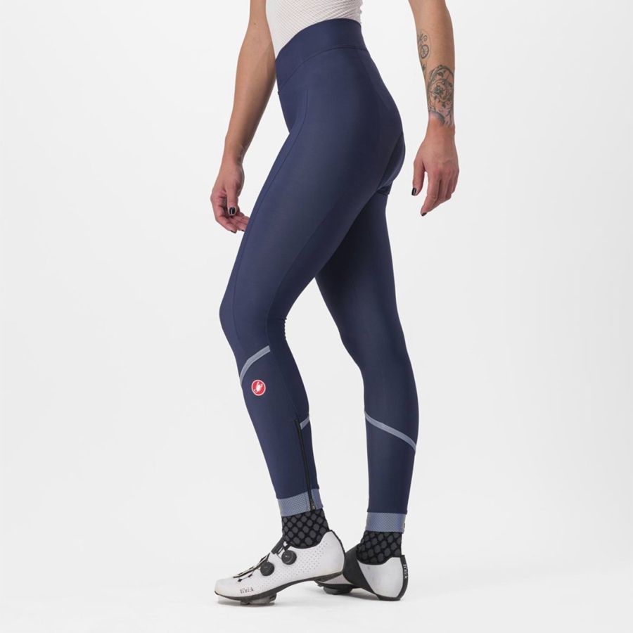 Castelli VELOCISSIMA THERMAL Leggings Dame Blå Sølv | 230175LMN