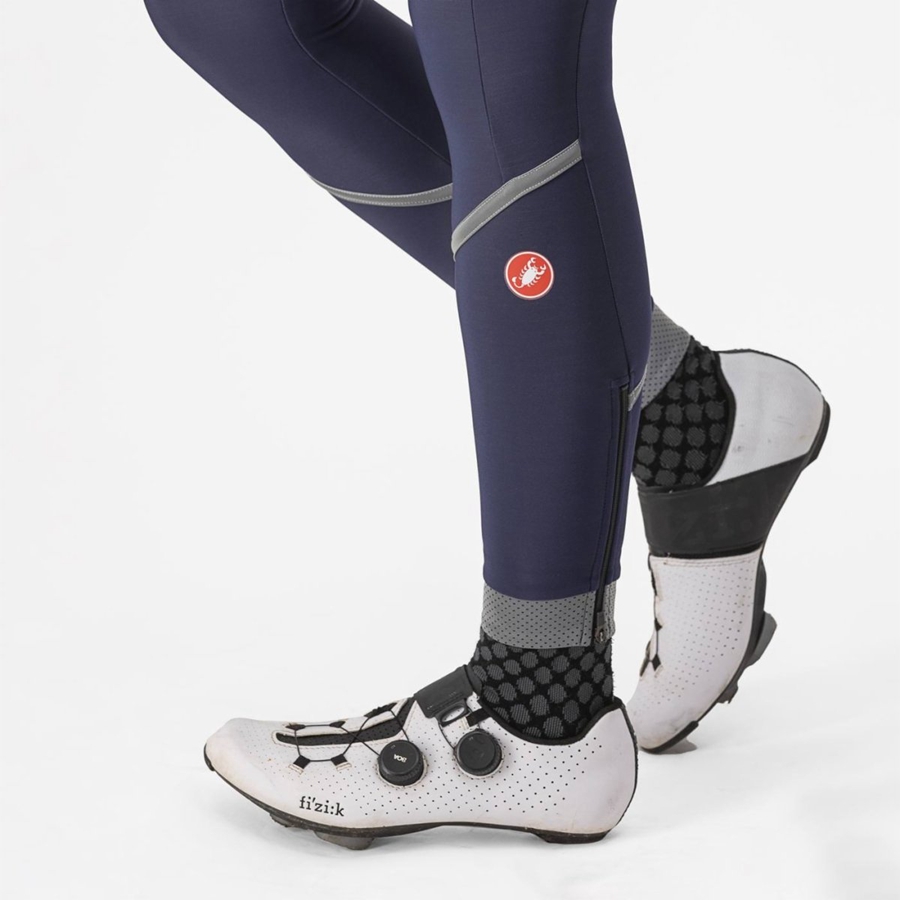 Castelli VELOCISSIMA THERMAL Leggings Dame Blå Sølv | 230175LMN