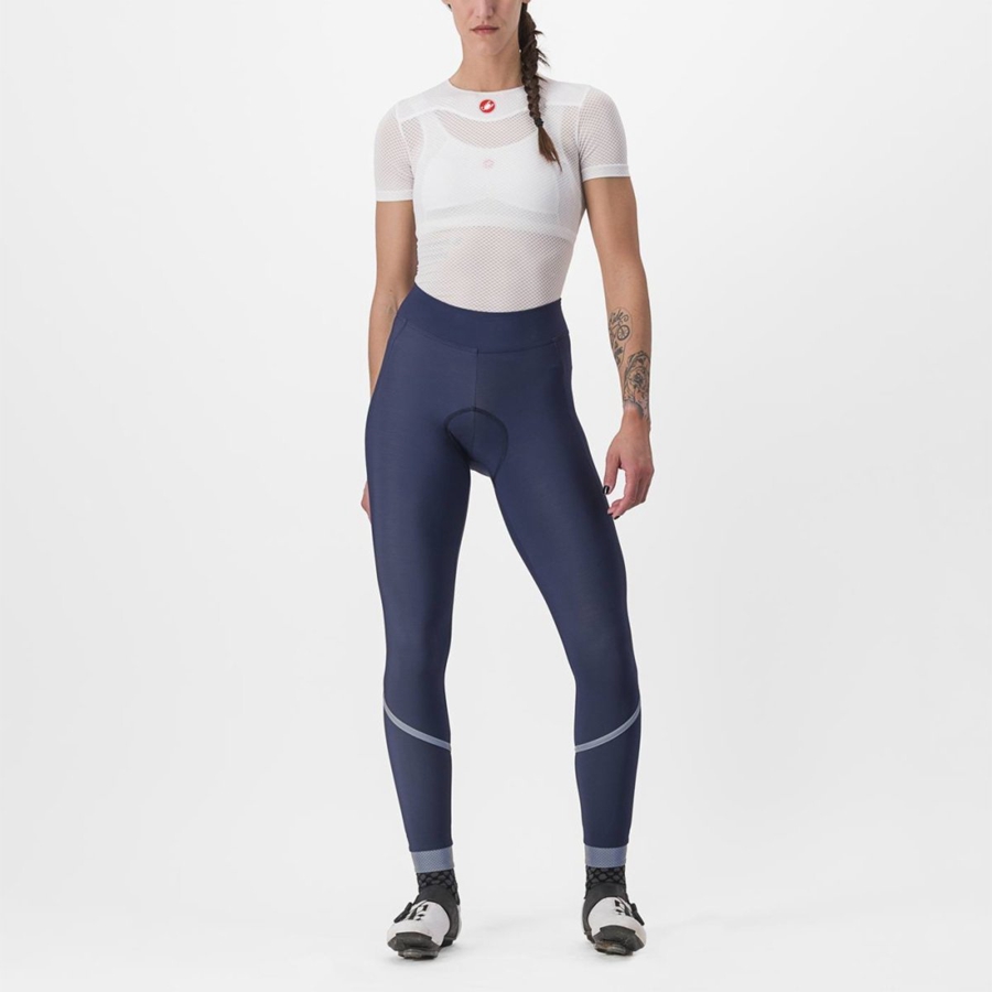 Castelli VELOCISSIMA THERMAL Leggings Dame Blå Sølv | 230175LMN