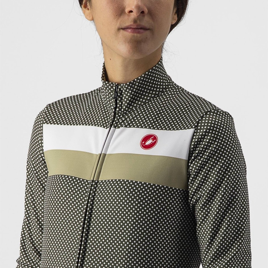 Castelli VOLARE LS Jersey Dame Grønn Hvite Grønn | 860134FNS