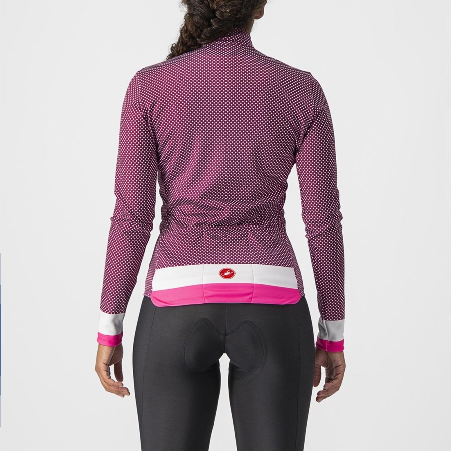 Castelli VOLARE LS Jersey Dame Hvite Rosa | 506173DHW